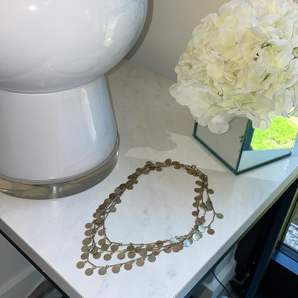 J. crew charm layer necklace in gold